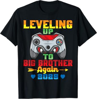 Leveling Up To Big Brother Again 2025 Announcement Sibling T-Shirt