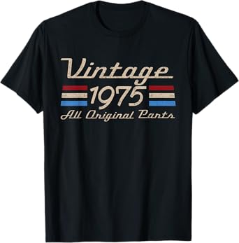 Vintage '75 Retro Birthday Top for Men 50th 1975 Dad USA 50 T-Shirt