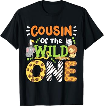 Cousin Of The Wild One Kids Boys Safari Zoo Birthday Family T-Shirt
