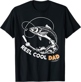 Reel Cool Dad t shirt cute Salmon fish Father's day gift T-Shirt