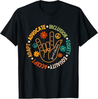 Accept Adapt Advocate Inclusion Equity Equality T-Shirt