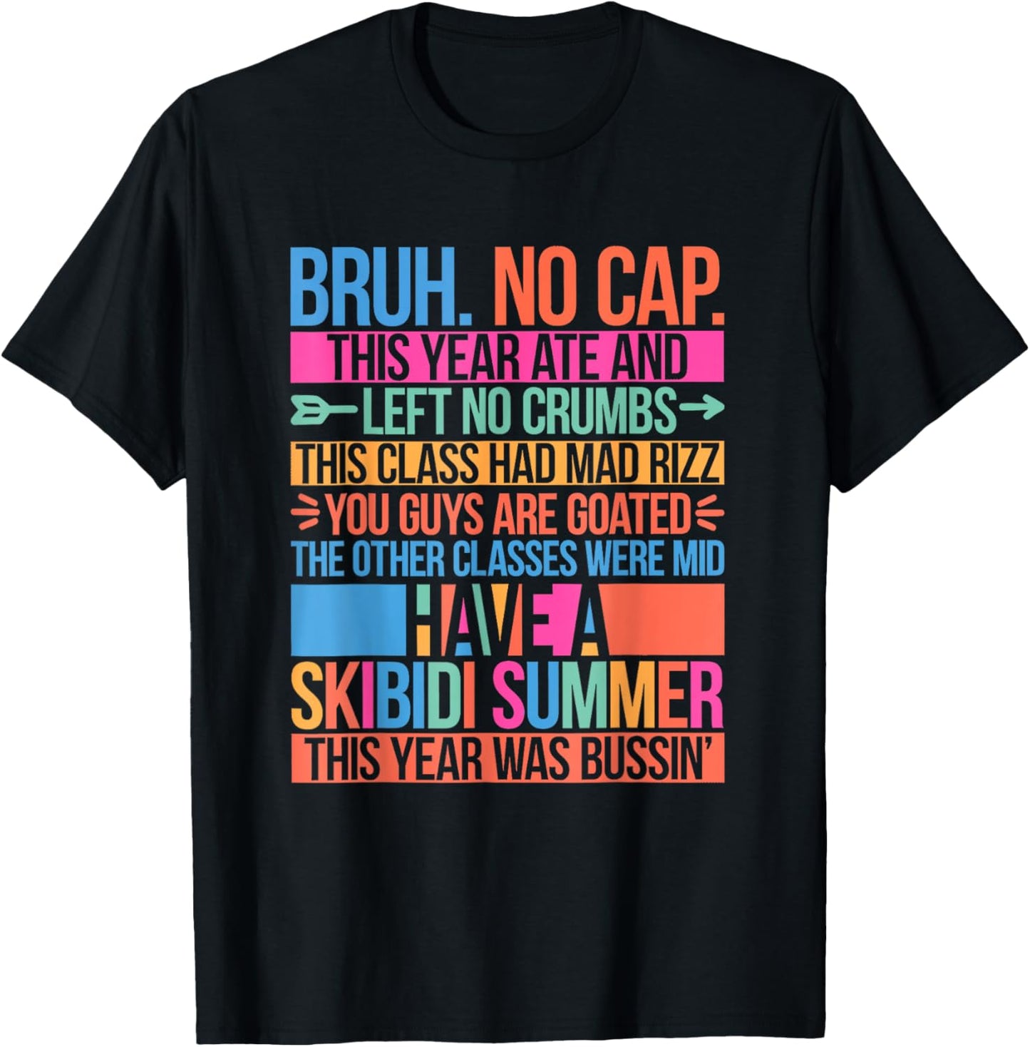 Bruh This Year Ate No Cap Teacher Student Last Day of School T-Shirt