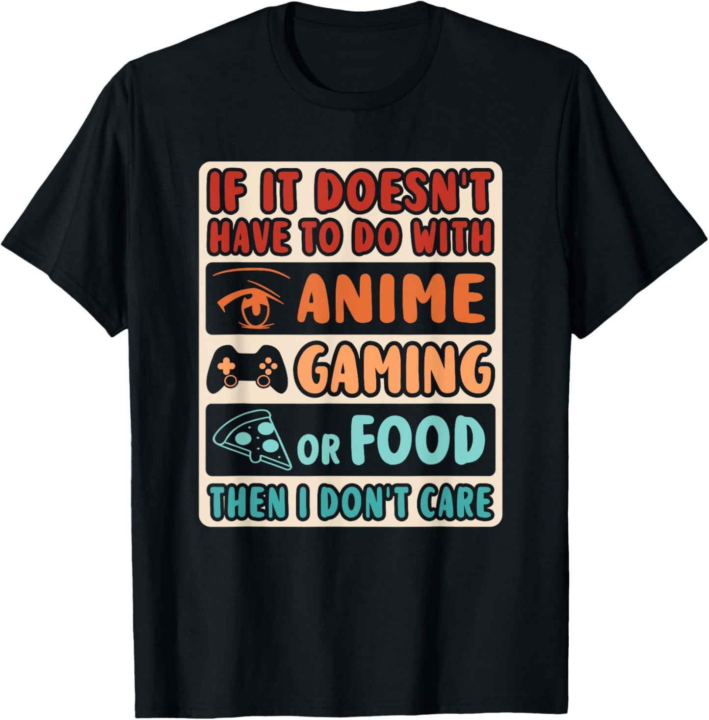 Retro Anime Gaming Food Japanese Anime Otaku Men Boys Kids T-Shirt