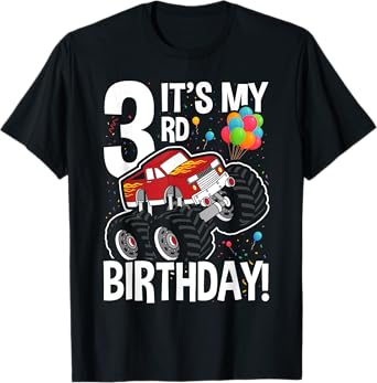 Kids It's My 3rd Birthday! 3 Year Old Monster Truck T-Shirt