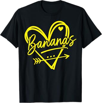 Retro Heart Bananas Graphic Aesthetic Gift For Men Women Kid T-Shirt