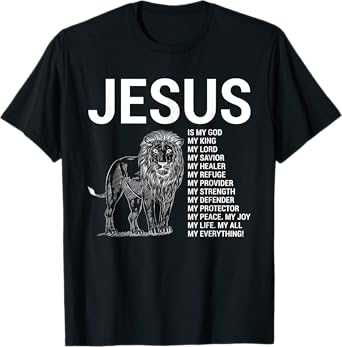 Lion Christian Jesus Is My God King, Lord, and Savior T-Shirt