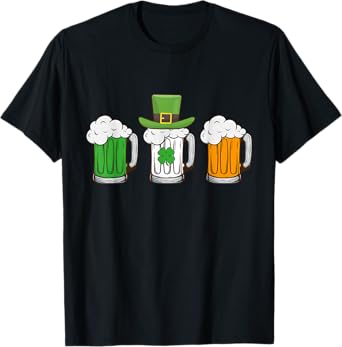 St Patricks Day Beer Shamrock Ireland Flag Leprechaun Irish T-Shirt