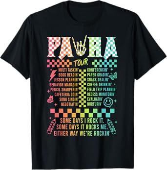 Para Tour Paraprofessional Squad Rock Teacher Back To School T-Shirt