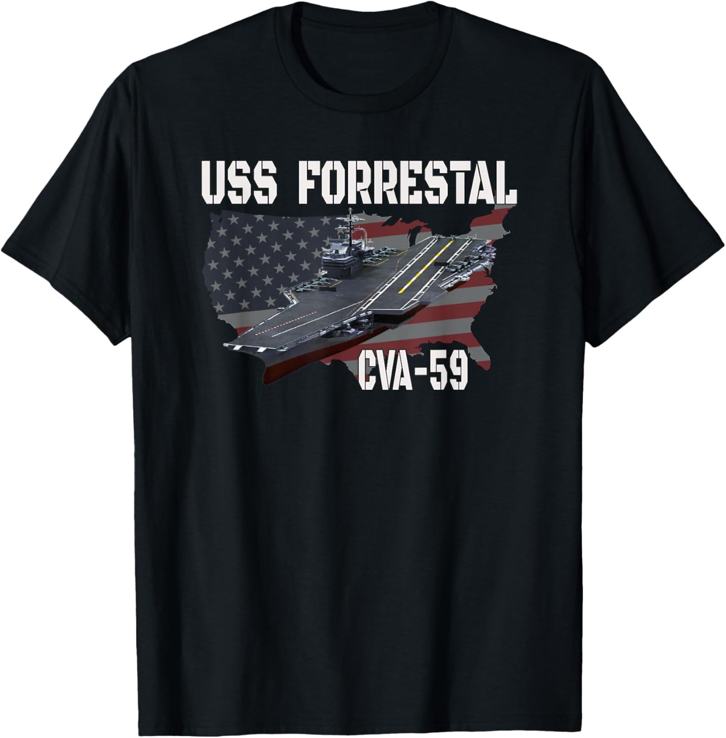 USS Forrestal CVA-59 Aircraft Carrier Veterans Day T-Shirt