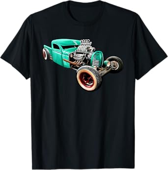 Rust Bucket Outline Funny Hot Retro Rod Diesel Cars Gift Men T-Shirt