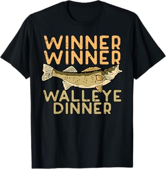 Winner Walleye Dinner Fishing Funny Fisherman Men Women Kids T-Shirt