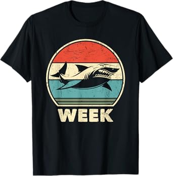 Funny Sharks Lover Week Retro Vintage Shark T-Shirt