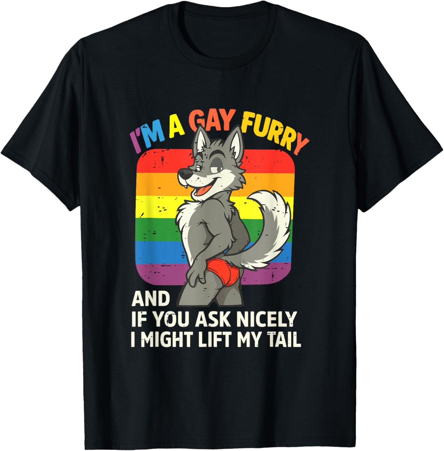 Cute I'm A Gay Furry Pride Month Gay LGBTQ Rainbow Fox Furry T-Shirt