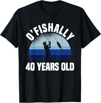 Ofishally 40 Years Old Fisherman 40th Birthday Fishing T-Shirt