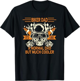 Retro Biker Dad Daddy Motorcycle Father's Day - Biker T-Shirt