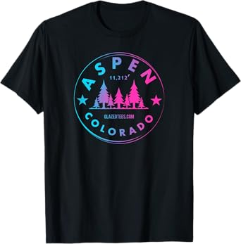 Aspen Colorado - Retro Big Mountain Forest T-Shirt