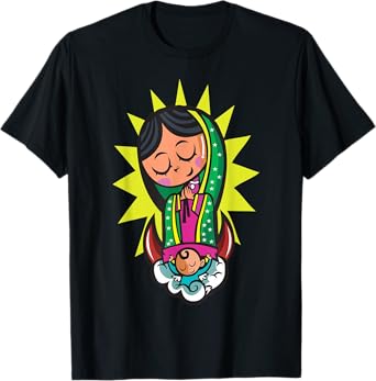 Virgen de Guadalupe Cartoon Cute Chibi Virgin Mary T-Shirt