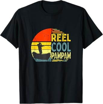 Reel Cool PawPaw Fishing Grandpa Funny Christmas Fathers Day T-Shirt
