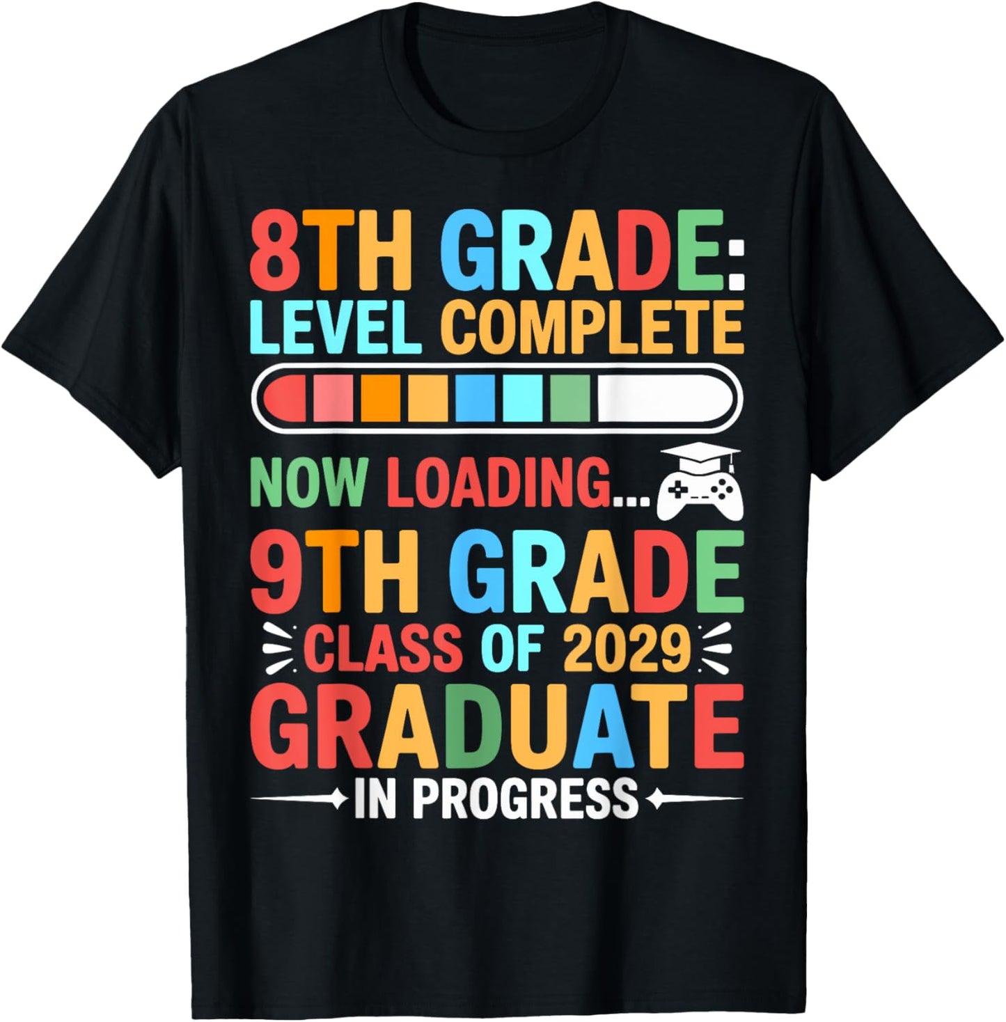 Level Complete 8th Grade boys game 2025 8th grade graduation T-Shirt