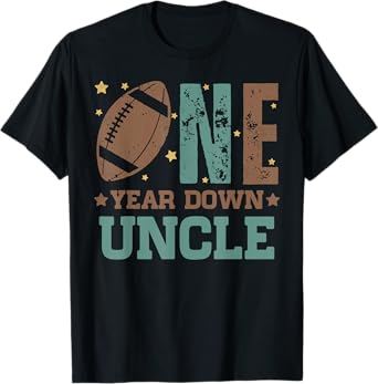 Uncle of the 1 Year old Football 1st Year Down Birthday T-Shirt