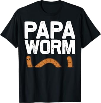 Funny Worm Designs For Dad Men Earthworm Grunting Farmers T-Shirt