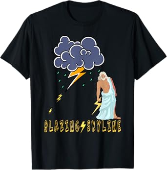 Zeus Greek God Thunder Lightning Bolt Storm Retro Mythology T-Shirt