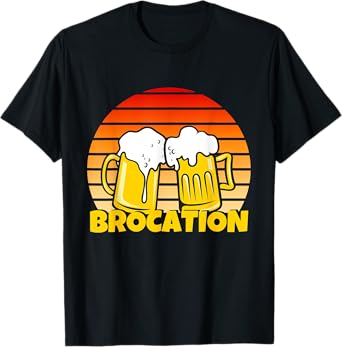 Retro Sunrise & Beers. Time for a BROCATION T-Shirt