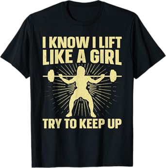 Powerlifting Art For Women Girls Weightlifting Power Lifting T-Shirt