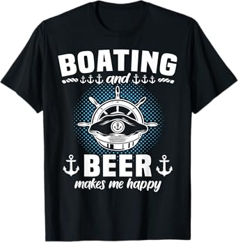 Captain Beer Boat Sailing Boat Motor Boat T-Shirt