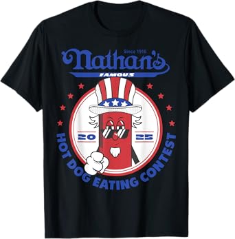 Nathan’s Famous Hot Dog Eating Contest 2025 Funny T-Shirt