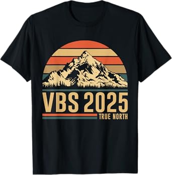 Retro VBS 2025 True North Christian Jesus Summer Camp Hiking T-Shirt