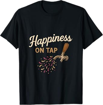 Happiness on Tap Confetti Party Crew Design T-Shirt