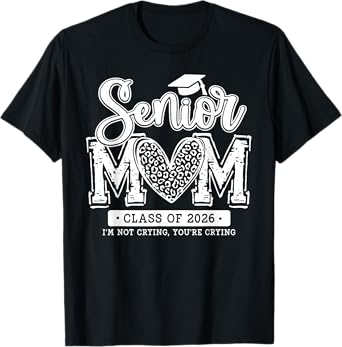 Senior Mom Class Of 2026 Senior Mama 2026 Graduation Leopard T-Shirt