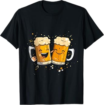 Cartoon Beer Mugs Clinking T-Shirt
