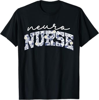 Retro Floral Neuro Nurse Neurology Neurologist RN Nurse Week T-Shirt