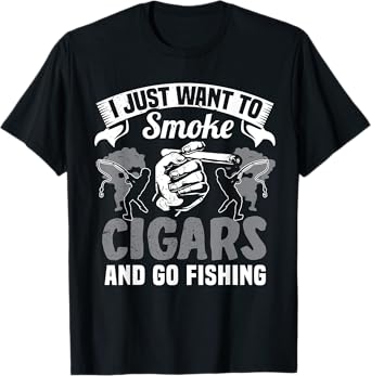 Fisherman Cigar Smoker Fishermen Smoke Cigars Fishing Lover T-Shirt
