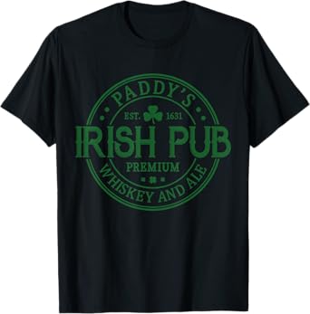 Paddy's Irish Pub Whiskey Beer Ireland St. Patrick's Day Tee T-Shirt