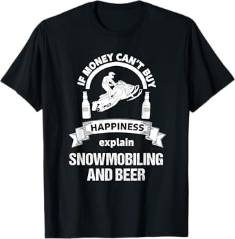Funny Snowmobile Shirt Beer Sled Racing Novelty T-Shirt T-Shirt