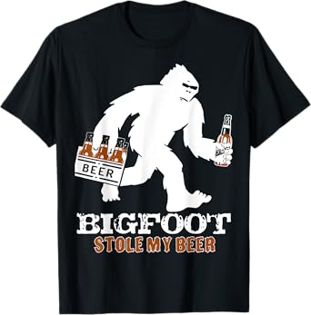 Bigfoot Stole My Beer Shirt Sasquatch Yeti Camping Outdoors T-Shirt