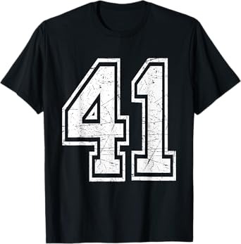 Number 41 Varsity Sports Team Jersey 41st Birthday T-Shirt