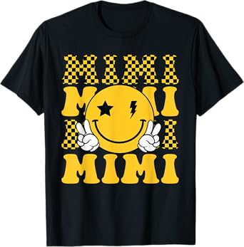 Mimi One Happy Dude 1st Smile Face Birthday Family Matching T-Shirt