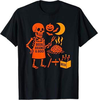 Skeleton BBQ Beer Night Laughs Bash T-Shirt