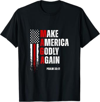 Jesus Make America Godly Again American Patriot Christian T-Shirt