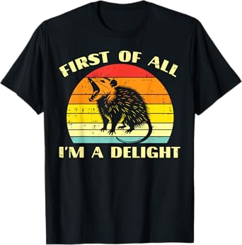 Opossum Im A Delight Retro Feral Possum Meme Women Men Kids T-Shirt
