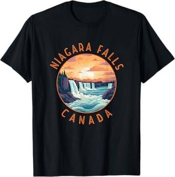 Niagara Falls Canada Retro Distressed Circle Vintage T-Shirt