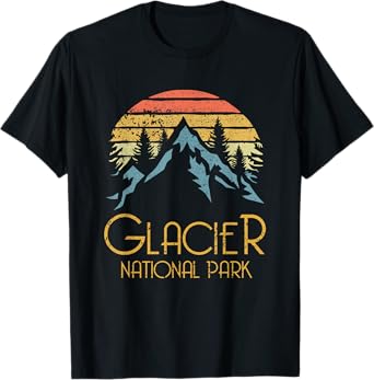 Vintage Glacier National Park Montana Retro T Shirt T-Shirt