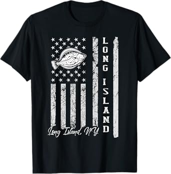 Long Island NY for Fluke Fishing Fishermen T-Shirt