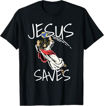 Funny Jesus Saves Volleyball Gift Volleyball Team T-Shirt