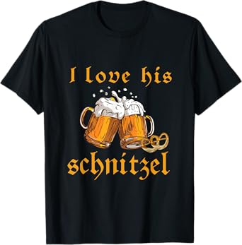 I Love His Schnitzel Oktoberfest Couple Matching T-Shirt T-Shirt