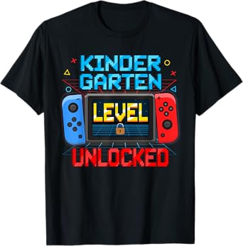 Kindergarten Level Unlocked Video Game Back to School Boys T-Shirt